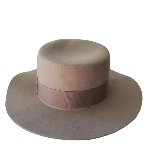 Wyeth Wool Felt Hat Cowgirl Cowboy Nashville Taupe OSFM - Picture 3 of 12